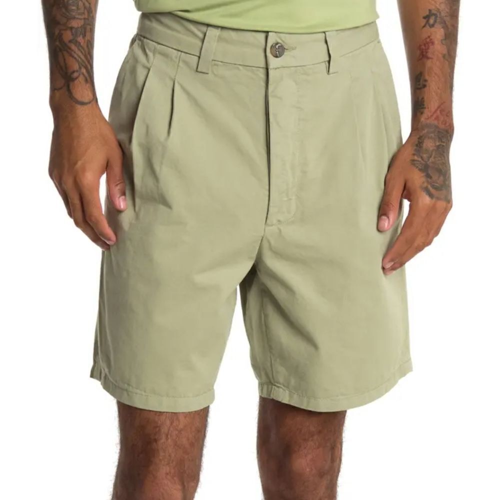AMENDI Karl Shorts  Button Fly kaki Green NWT